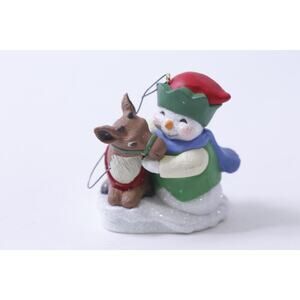 2011, Hallmark Cards, Snowman, Reindeer, Ornament, Christmas, Vintage, Holiday,
